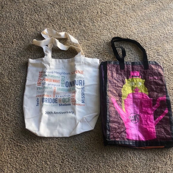 Trader joe’s reusable tote &  brand new canvas tote - Picture 1 of 13